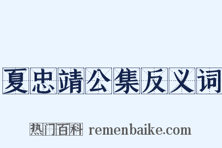 夏忠靖公集反义词是什么意思的图片